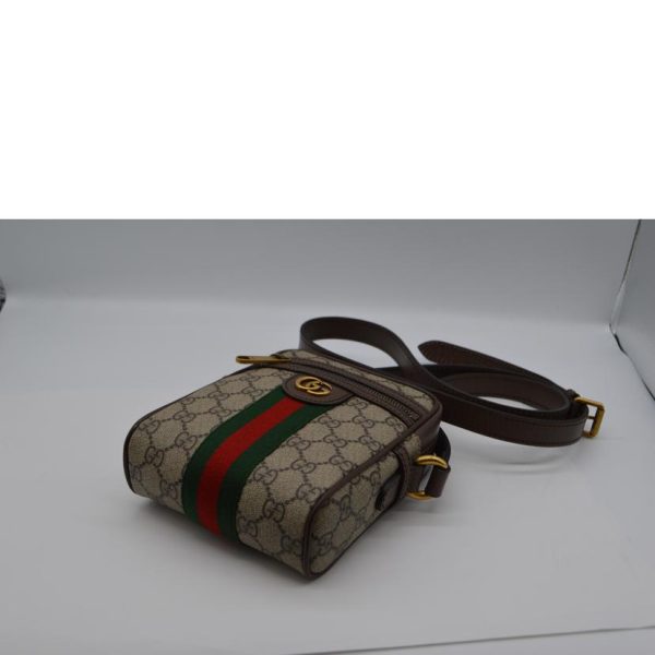 33205 3 Gucci Ophidia GG Supreme Leather Shoulder Bag Brown