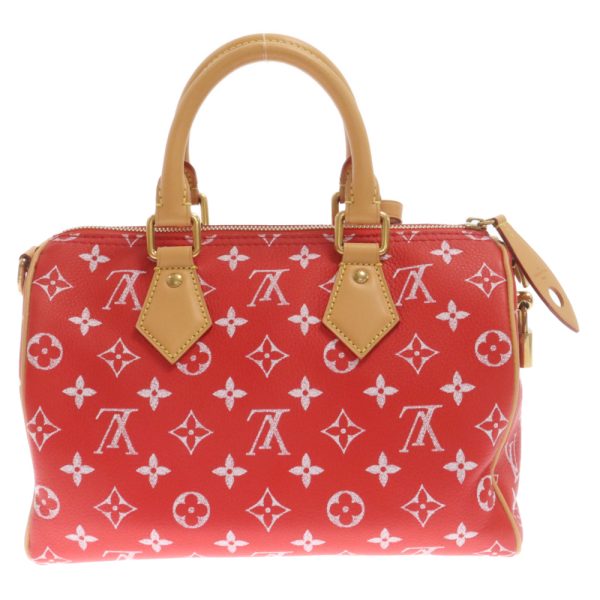 3324e280009 2 LOUIS VUITTON Speedy P9 Bandouliere Shoulder Bag Canvas Red