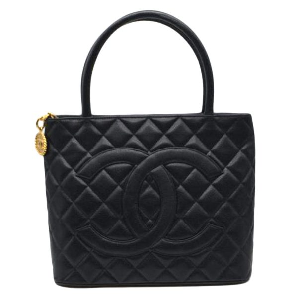 33505 1 Chanel Caviar Skin Reproduction Tote Bag Black