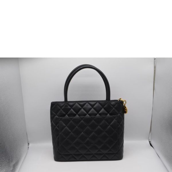 33505 2 Chanel Caviar Skin Reproduction Tote Bag Black