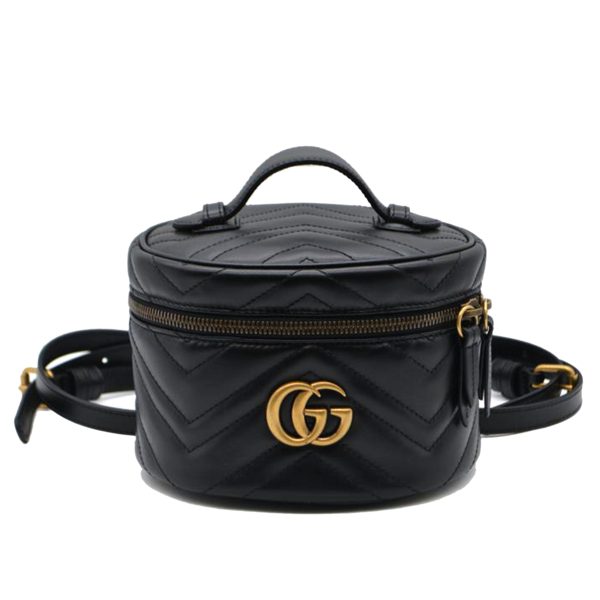 33571 1 Gucci GG Marmont Quilted Backpack Black