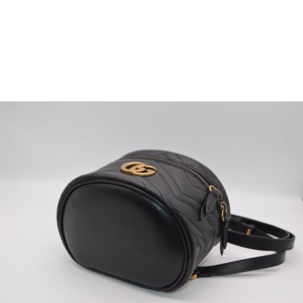 33571 3 Gucci GG Marmont Quilted Backpack Black