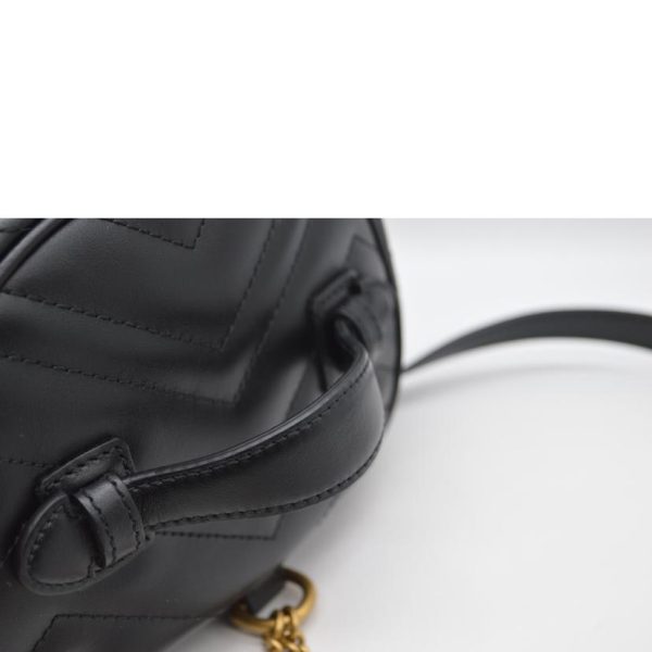 33571 5 Gucci GG Marmont Quilted Backpack Black