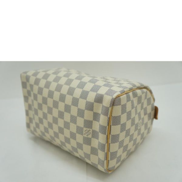 33890 3 Louis Vuitton Speedy Damier Azur Bag White