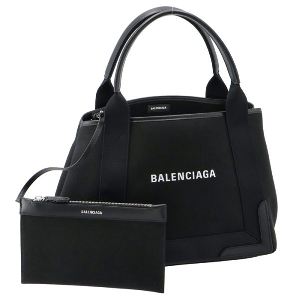 3399332hh3n1000 Balenciaga Navy Hippo Small Canvas Tote Bag Black