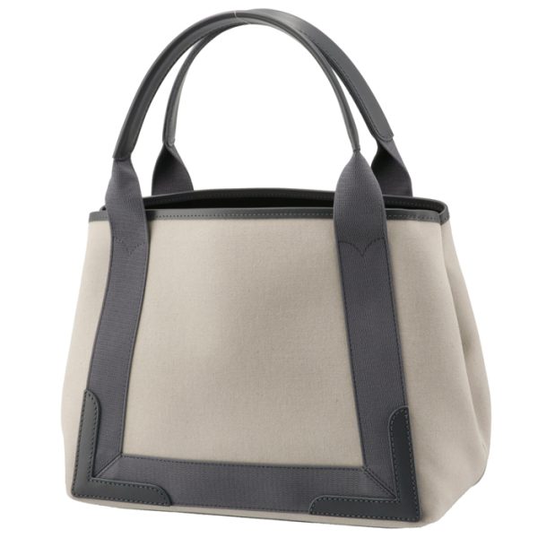 3399332hh3n1381 2 Balenciaga Navy Hippo Small Canvas Tote Bag Gray