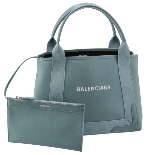 3399332hh3n4790 Balenciaga Navy Hippo Small Canvas Tote Bag Blue Gray