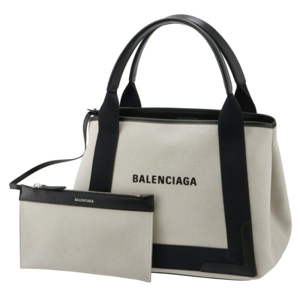 3399332hh3n9260 1 Balenciaga Navy Hippo Small Canvas Tote Bag Navy