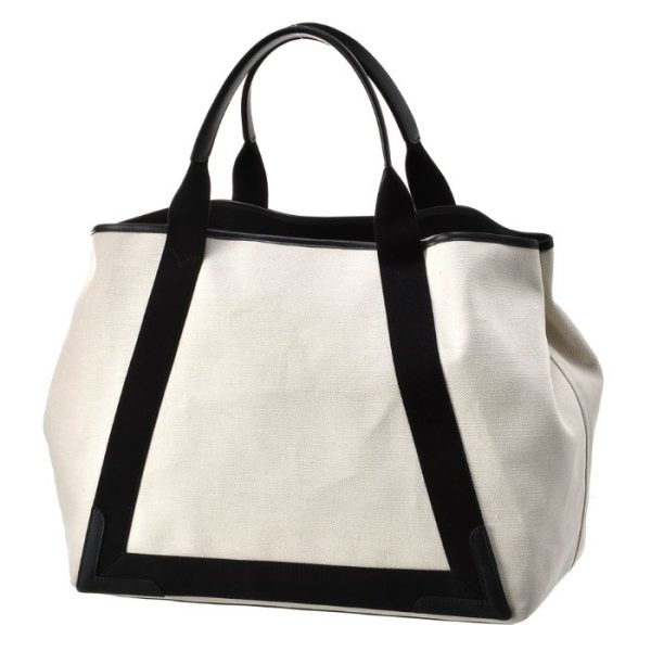 339936aq38n1081 1 Balenciaga Navy Cabas Medium Canvas Tote Bag White