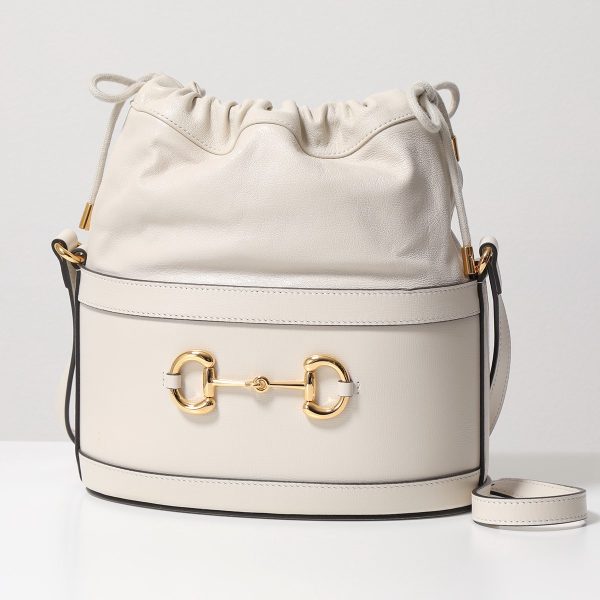 340120050 1 Gucci Shoulder Bucket Bag Drawstring Off white