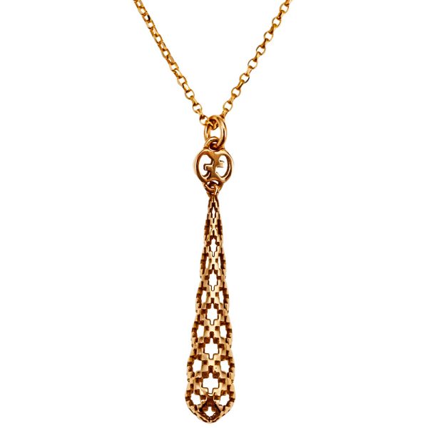 341255 j8500 8000 01 Gucci Diamantissima Drop Necklace Yellow Gold