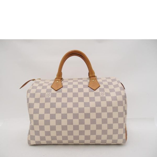 34571 2 Louis Vuitton Speedy Damier Azur Bag Brown