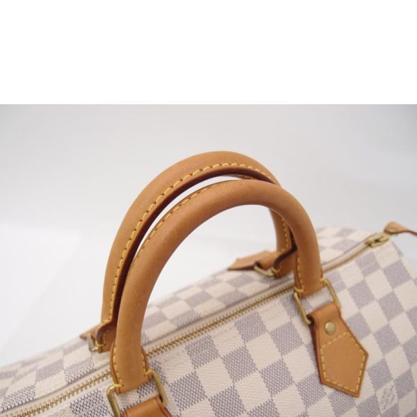 34571 4 Louis Vuitton Speedy Damier Azur Bag Brown