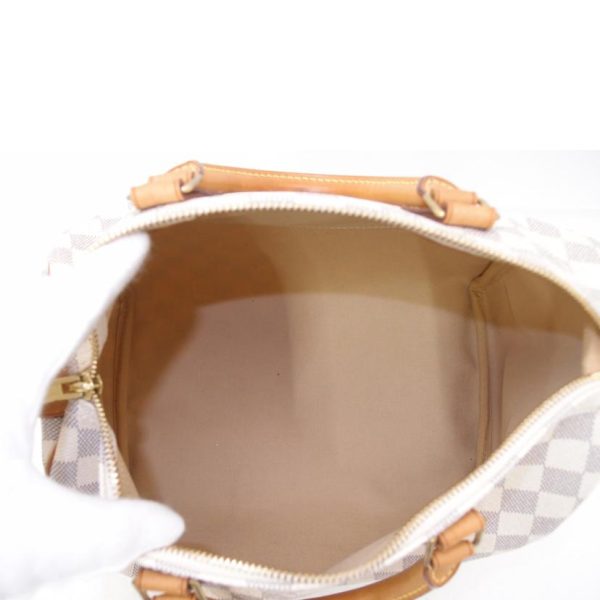 34571 5 Louis Vuitton Speedy Damier Azur Bag Brown