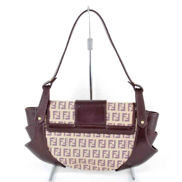 3475240408444t 2 Fendi Zucchino Canvas Handbag Dark Purple