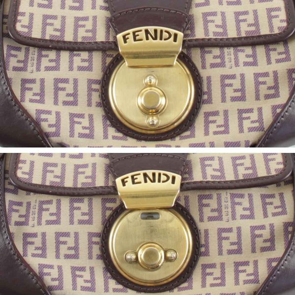 3475240408444t 7 Fendi Zucchino Canvas Handbag Dark Purple