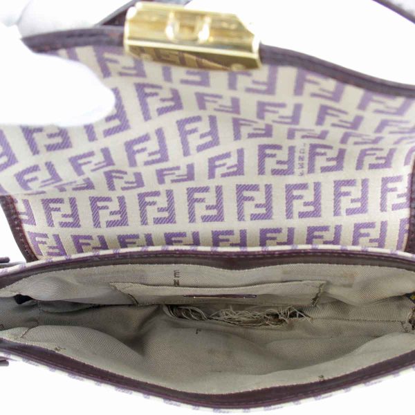 3475240408444t 8 Fendi Zucchino Canvas Handbag Dark Purple