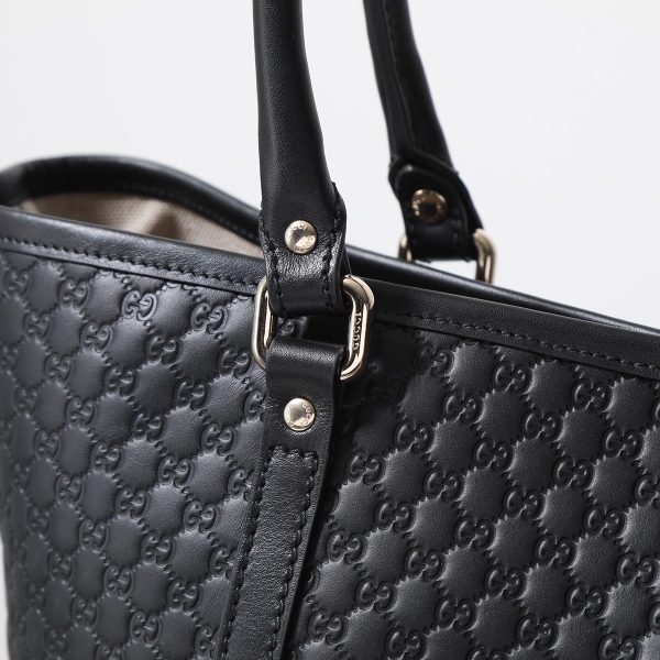 350328031 8 Gucci Tote Bag Micro Guccissima Leather GG Black