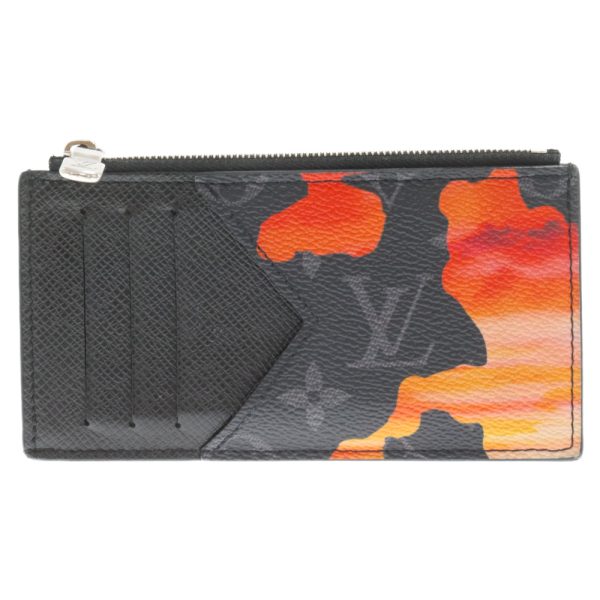 3524a260020 2 LOUIS VUITTON Monogram Eclipse Room With A View Coin Case Card Holder Leather Black