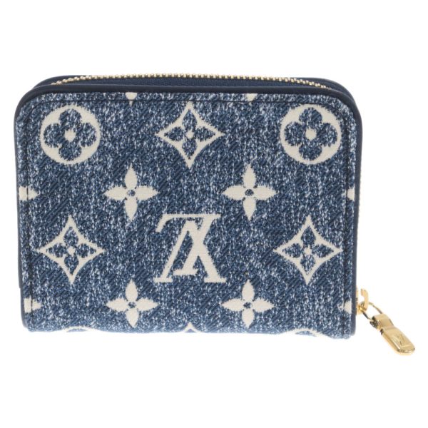 3524d270003 2 Louis Vuitton Monogram Denim Jacquard Zippy Coin Purse Case Wallet Blue