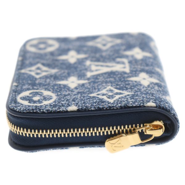 3524d270003 3 Louis Vuitton Monogram Denim Jacquard Zippy Coin Purse Case Wallet Blue