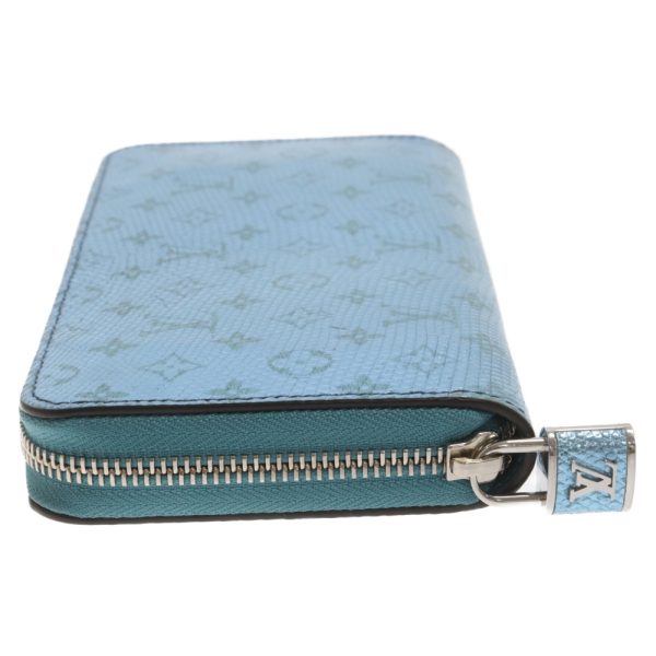 3524d270020 3 LOUIS VUITTON Lizard Monogram Metalized Zippy Wallet Leather Blue