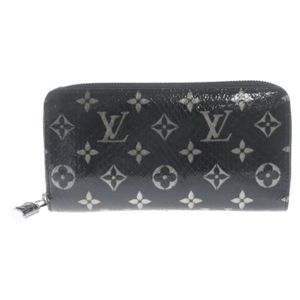 3524d270021 1a Louis Vuitton Monogram Python Zippy Wallet Leather Black