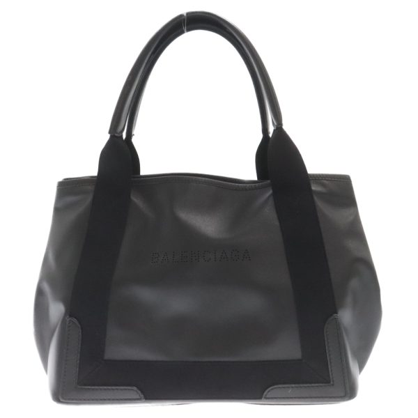 3524e100008 1 Balenciaga Punching Logo Tote Bag Leather Black