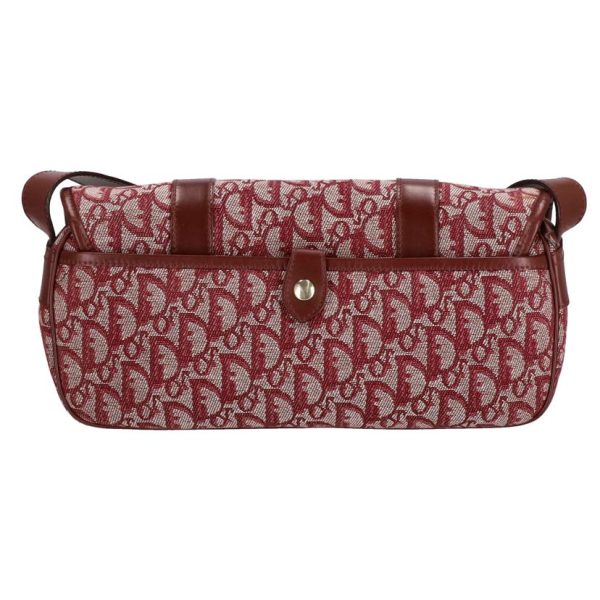 35443 2 Christian Dior Trotter Pattern Shoulder Bag Red