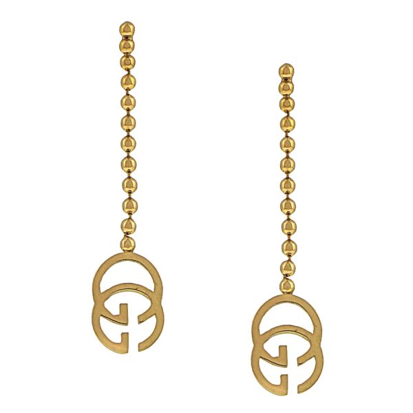 356311 j8500 8000 01 Gucci Running G Ball Chain Earrings Gold