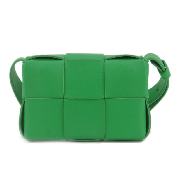 35987 6 2 Bottega Veneta Maxi Intrecciato Leather Cassette Mini Shoulder Bag Paraquito Green