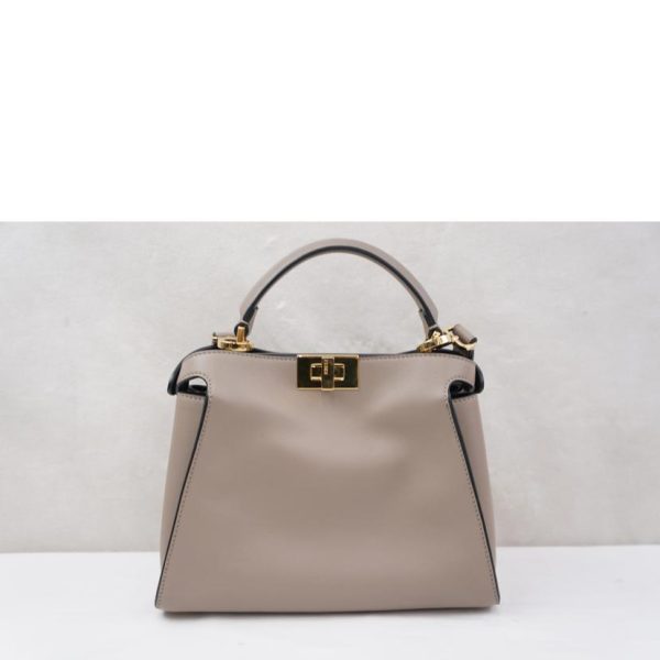 36569 2 Fendi Peekaboo 2 Way Hand Bag Purple