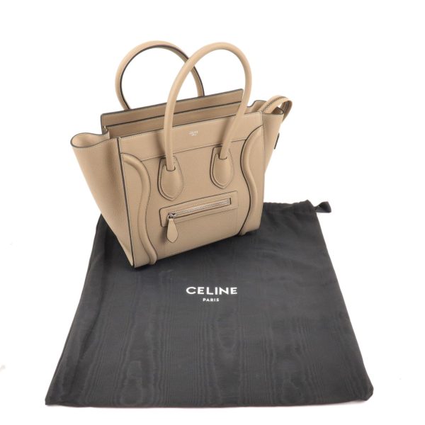 36612 10 9 Celine Luggage Micro Shopper Handbag Beige