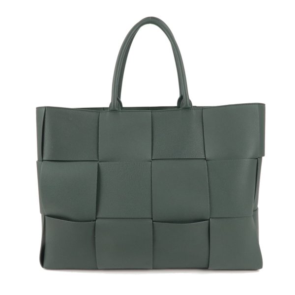 36738 1 1 Bottega Veneta Intreciatto Leather Arco Large Tote Bag Rain Tree Green