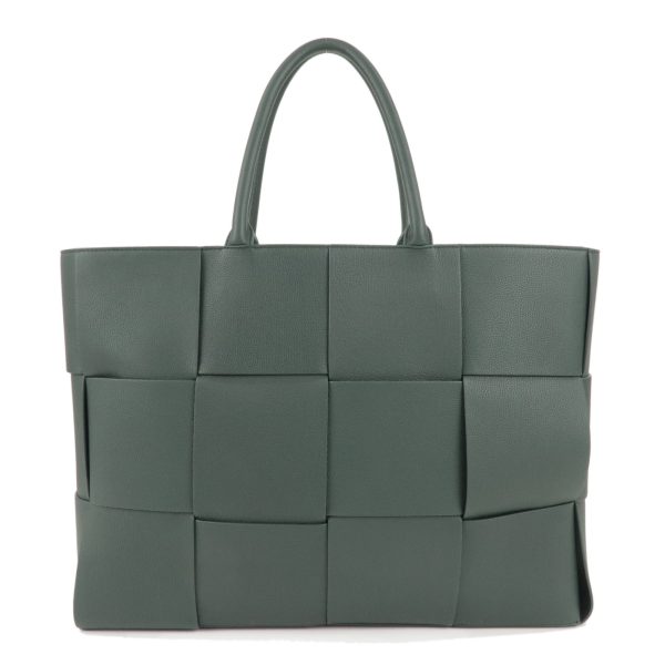 36738 1 2 Bottega Veneta Intreciatto Leather Arco Large Tote Bag Rain Tree Green