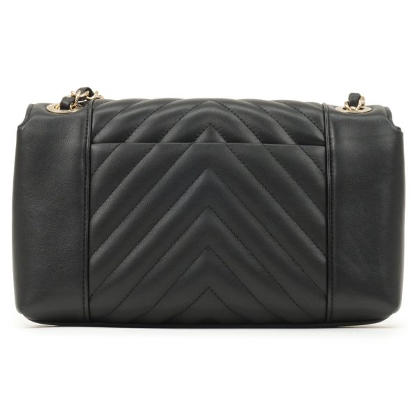 36762 4 2 Chanel Matelasse Chevron Lambskin Shoulder Bag Black