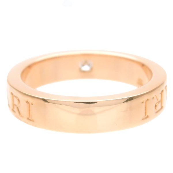 36984 6 2 Bvlgari Double Logo Ring 1P Diamond K18PG Pink Gold