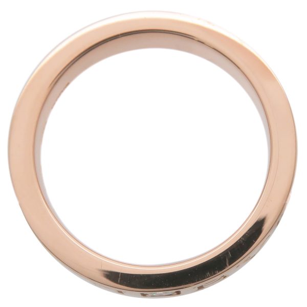 36984 6 3 Bvlgari Double Logo Ring 1P Diamond K18PG Pink Gold