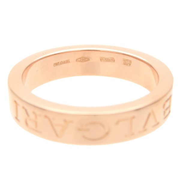 36984 6 4 Bvlgari Double Logo Ring 1P Diamond K18PG Pink Gold