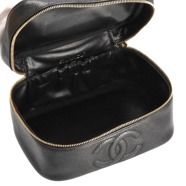 37000 3 Chanel Cocomark Caviar Skin Vanity Bag Black