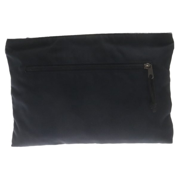 3724e310001 2 BALENCIAGA Bb Logo Clutch Bag Nylon Black