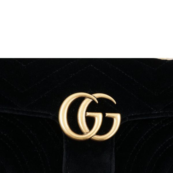 37348 6 Gucci GG Marmont Chain Shoulder Bag Black