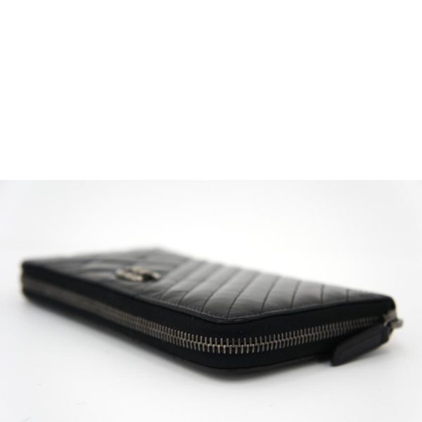 37444 3 Chanel Chevron Wallet Boy Black