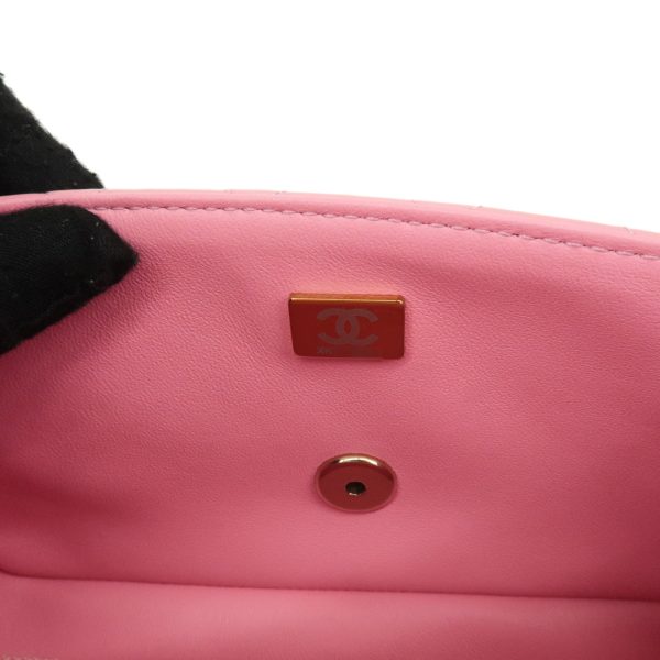 37523 2 11 Chanel Matelasse Top Handle Mini Flap Lambskin Shoulder Bag Pink