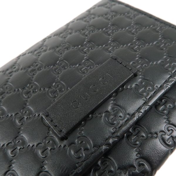 37724 16 7 Gucci Micro Guccissima Leather Card Case Business Card Holder Black