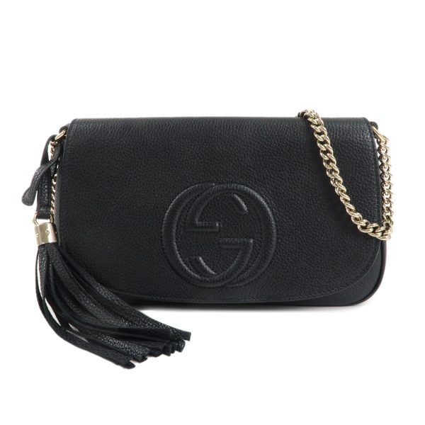 37728 18 1 Gucci Soho Leather Chain Shoulder Bag Black