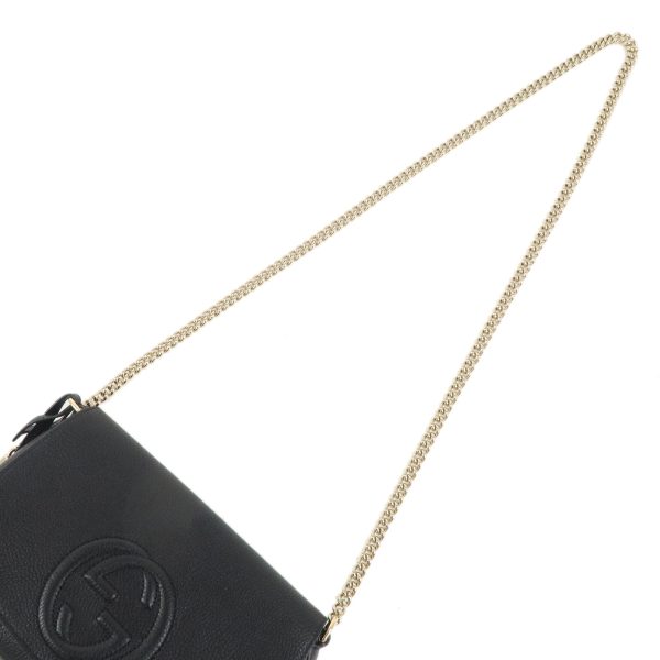 37728 18 4 Gucci Soho Leather Chain Shoulder Bag Black