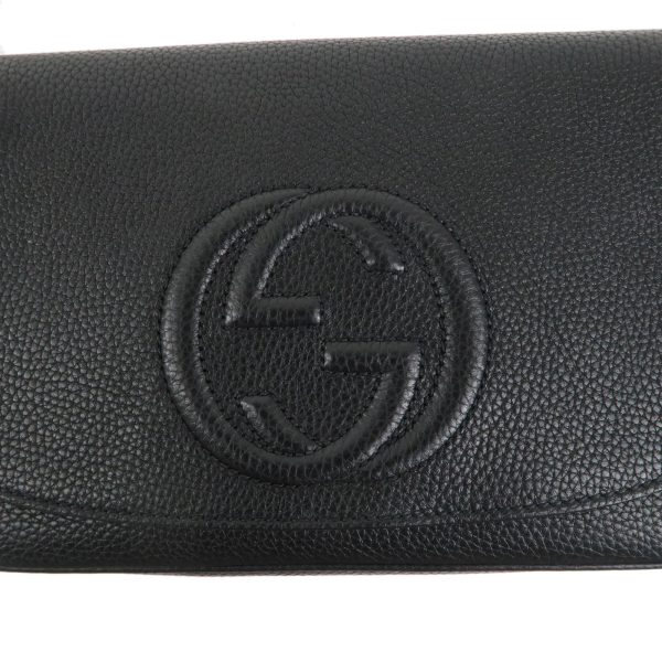 37728 18 7 Gucci Soho Leather Chain Shoulder Bag Black