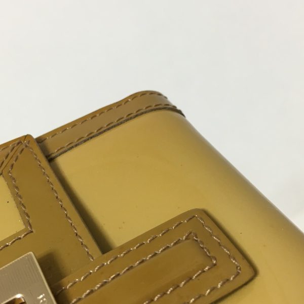 37792471 7 Gucci Double hook Wallet Yellow Brown Leather Enamel