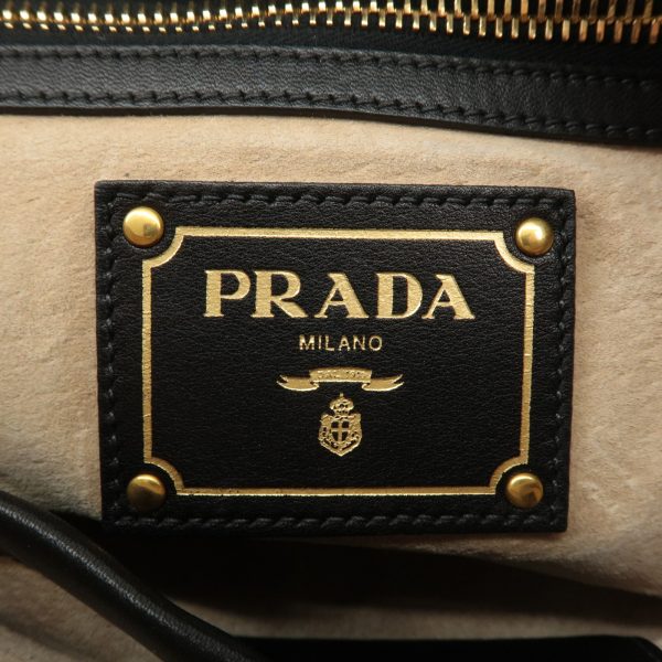 37794 7 12 Prada Leather One Shoulder Bag Black